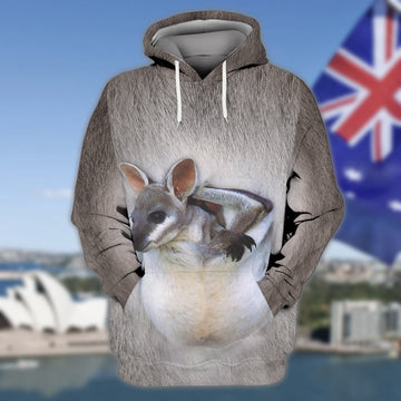 FUNSTUFFPRINT Kangaroo 3D Hoodie and Zip Hoodie
