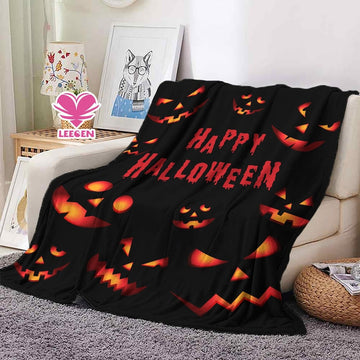 FUNSTUFFPRINT Halloween Blanket, Halloween Decor, Fall Blanket, Halloween Pumpkin, Pumpkin Decor, Black Decor, Unique Decor, Fall Gift for Friend