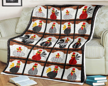 FUNSTUFFPRINT Cute chicken fleece blanket, funny chicken blanket, chicken lover gift, blanket for farmer, farmhouse decor, blanket for girls