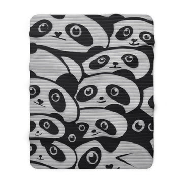 FUNSTUFFPRINT Soft Sherpa Blanket, Graffiti Print Blanket, Street Art Blanket - Panda Throw - Urban Home Decor, Housewarming Gift