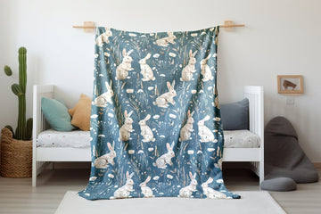 FUNSTUFFPRINT Woodland Bunnies Kids Blanket, Baby Shower Gift, Baby Blanket, Animal Baby Swaddle, Newborn Blanket, Children Kid Blanket, Baby Girl Blanket