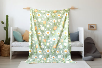 FUNSTUFFPRINT Floral Baby Girl Blanket, Baby Girl Floral Baby Keepsake, Expecting Mom Gift, Baby Girl Blanket, Childrens Kids Blankets, Sherpa Blanket