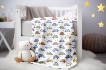 FUNSTUFFPRINT Cars Baby Boy Blanket, Baby Shower Gift, Expecting Mom Swaddle, Cartoon Baby Keepsake, Childrens Kids Blankets, Baby Boy Throw Blankets