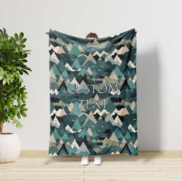 FUNSTUFFPRINT Custom Mountain Blanket, Camping Blanket,Hiking Mountain Gift,Forest Adventure Blanket,Outdoor Decor,Summer Blanket,Nature Lovers Gift,Lake Camping