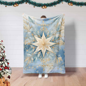 FUNSTUFFPRINT Star Blanket, Christmas Star Blanket Gift, Winter Xmas Season Gift, Graphic Blanket, Bedding Decor,Family Christmas Night Gift,Throw Blanket