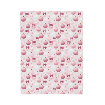 FUNSTUFFPRINT Plush Pink Christmas Velveteen Holiday Blanket | Cozy Whimsical Room Decor | Aesthetic Holiday Throw Blanket for Winter Nights