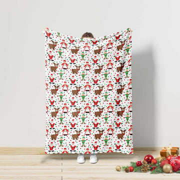 FUNSTUFFPRINT Funny Christmas Blanket, First Christmas Baby Gift,Kids Room Decor,Toddler Blanket,Holiday Santa Decor, Back To School Gift,Reindeer Blanket
