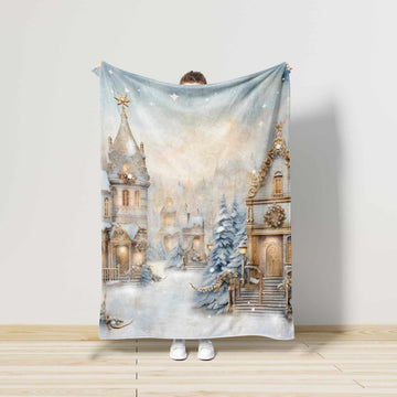 FUNSTUFFPRINT Winter Wonderland Blanket, Christmas Home Decor, Blanket Gifts,Christmas Farmhouse Blanket,Unique Holiday Gift For Family,Holiday Decoration