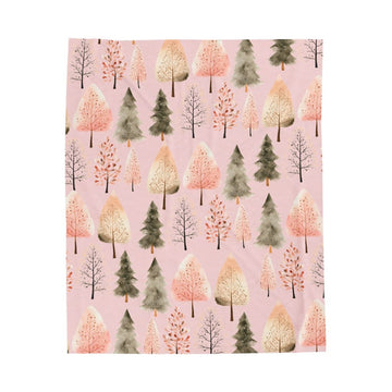 FUNSTUFFPRINT Pink Christmas blanket, Christmas Tree Blanket, Winter Blanket, Christmas throw, velveteen blanket, Winter Throw Blanket, Christmas decor