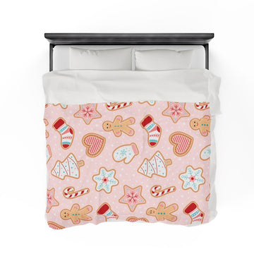 FUNSTUFFPRINT Christmas Cookie Velveteen Plush Blanket, Item #4118, Velveteen Blanket, Plush Warm Blanket, Baby Blanket