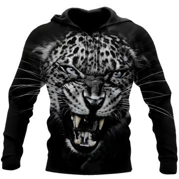FUNSTUFFPRINT Jaguar Back And White 3D Hoodie and Zip Hoodie
