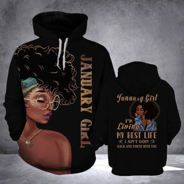 FUNSTUFFPRINT January Girl 3D Hoodie and Zip Hoodie