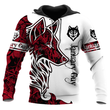 FUNSTUFFPRINT January Wolf 3D Hoodie and Zip Hoodie