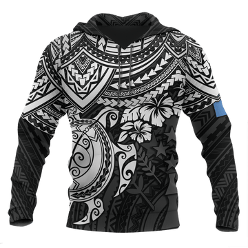 FUNSTUFFPRINT KOUrae Polynesian White Turtle Unisex 3D Hoodie and Zip Hoodie