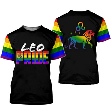 FUNSTUFFPRINT Leo Shirts, Pride Lion Shirt For Pride Month, Gift On Pride Month, Gay Pride Shirt 3D T-shirt