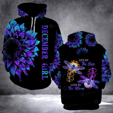 FUNSTUFFPRINT December Girl The Sun Print 3D Hoodie and Zip Hoodie