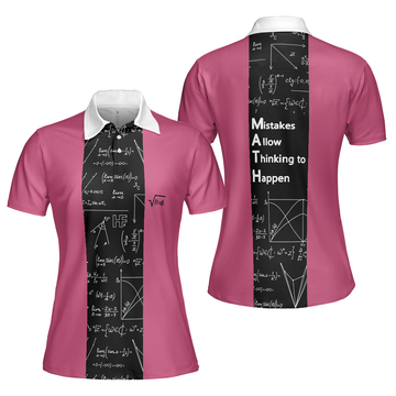 Mistakes Allow Thinking To Happen Math Short Sleeve Women Polo Shirt, Funny Teacher Shirt For Women