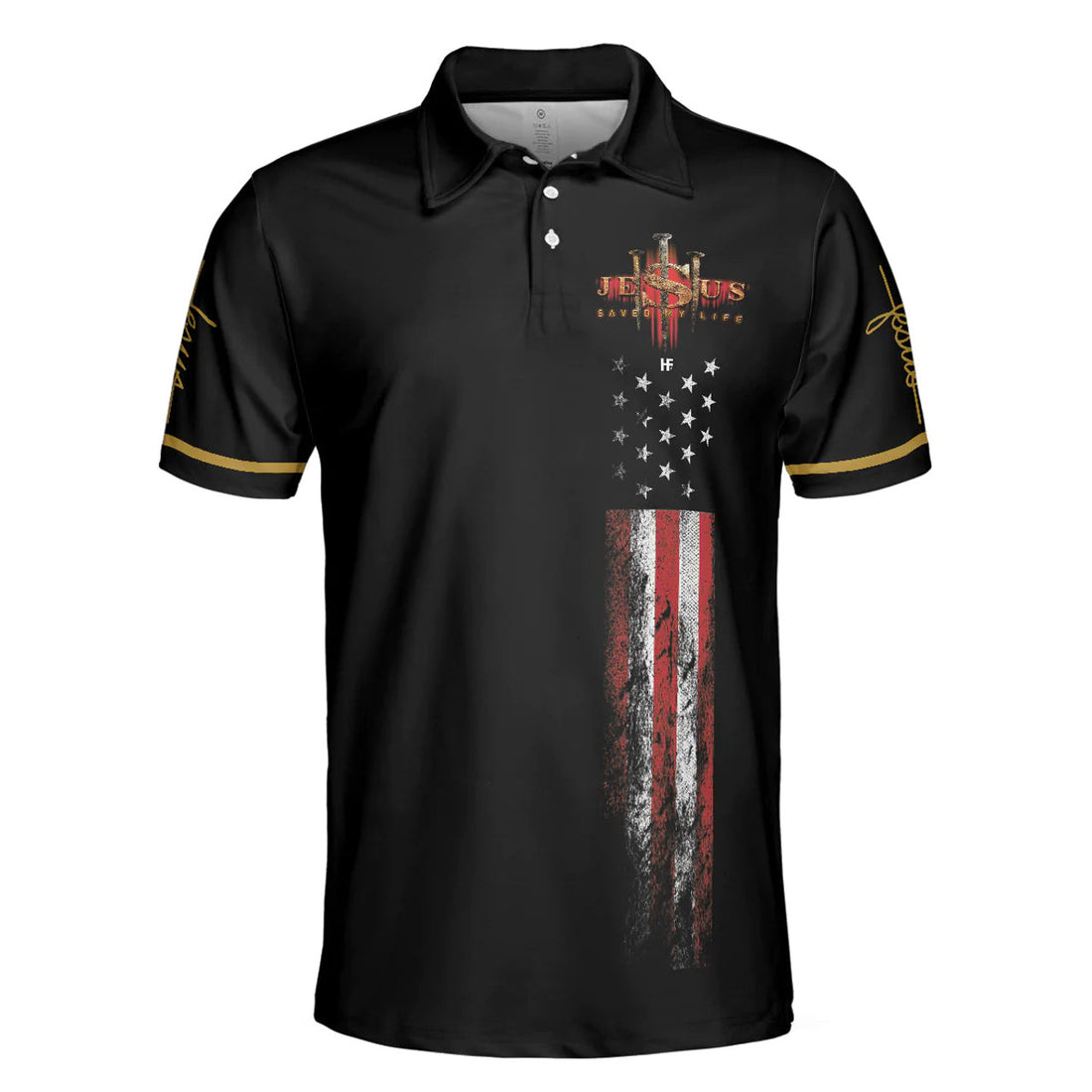 Saved My Life American Flag Faith Men Polo Shirt