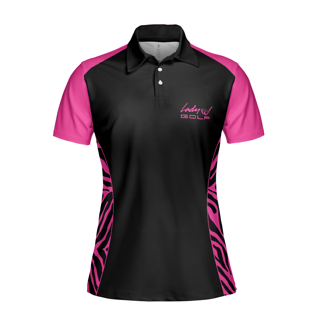 Dark Pink Zebra Pattern Thinning Layout For Lady Golfer Golf Short Sleeve Women Polo Shirt, Best Shirt For Ladies, Goft Gift For Women