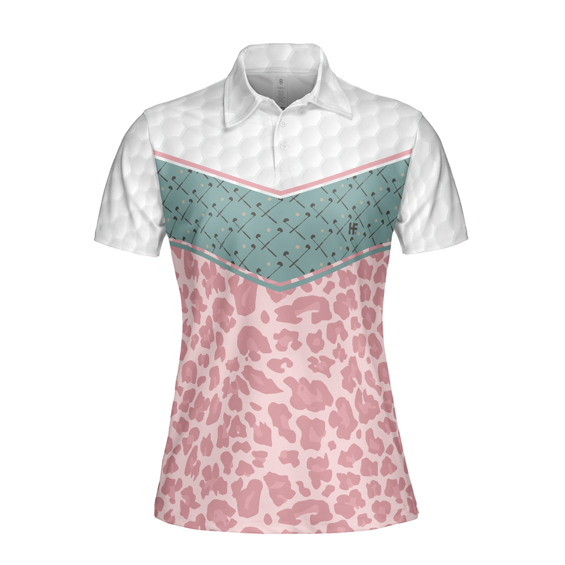 Striped Polo Shirt, Golf Girl Seamless Pattern Golf Women Polo Shirt, Leopard Golf Shirt For Ladies - Perfect Gift For Women, Ladies