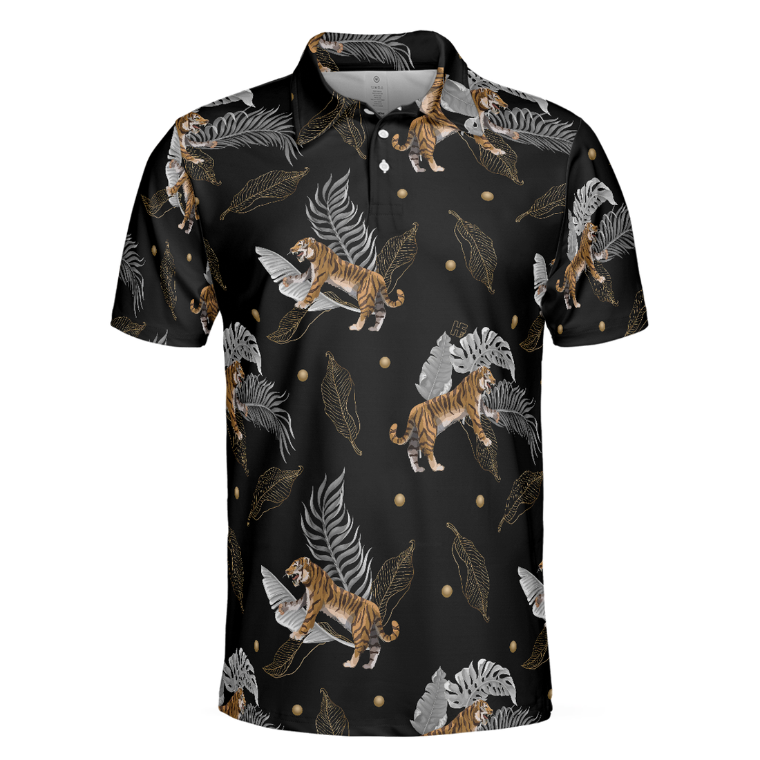 Tiger With Palm Leaves Tropical Tiger Polo Shirt, Short Sleeve Tiger Shirt For Men, Tiger Shirt Men Gift Idea - Perfect Gift For Women