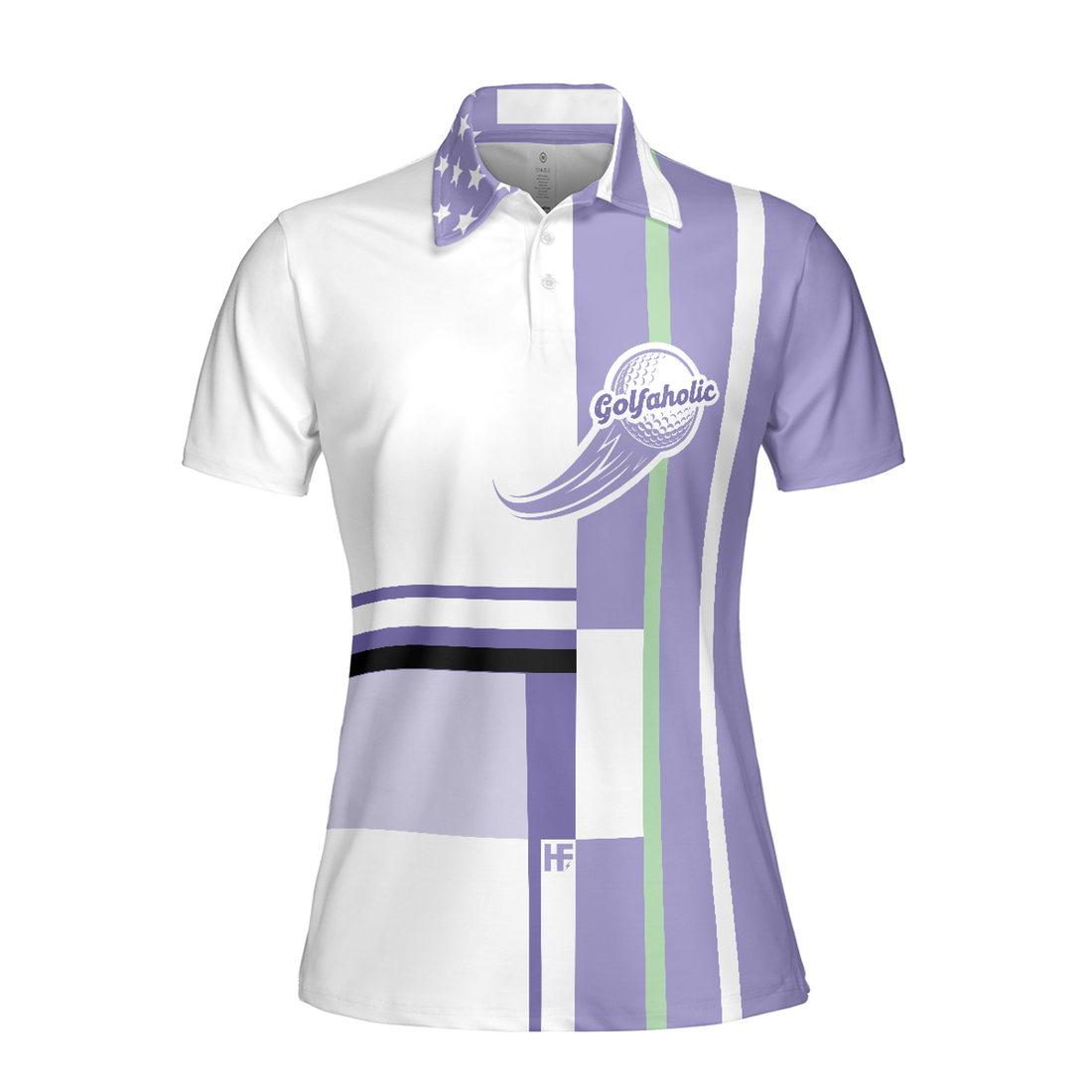 Lavender Golf Short Sleeve Women Polo Shirt, I Golf Like A Girl Try To Keep Up Shirt For Ladies
