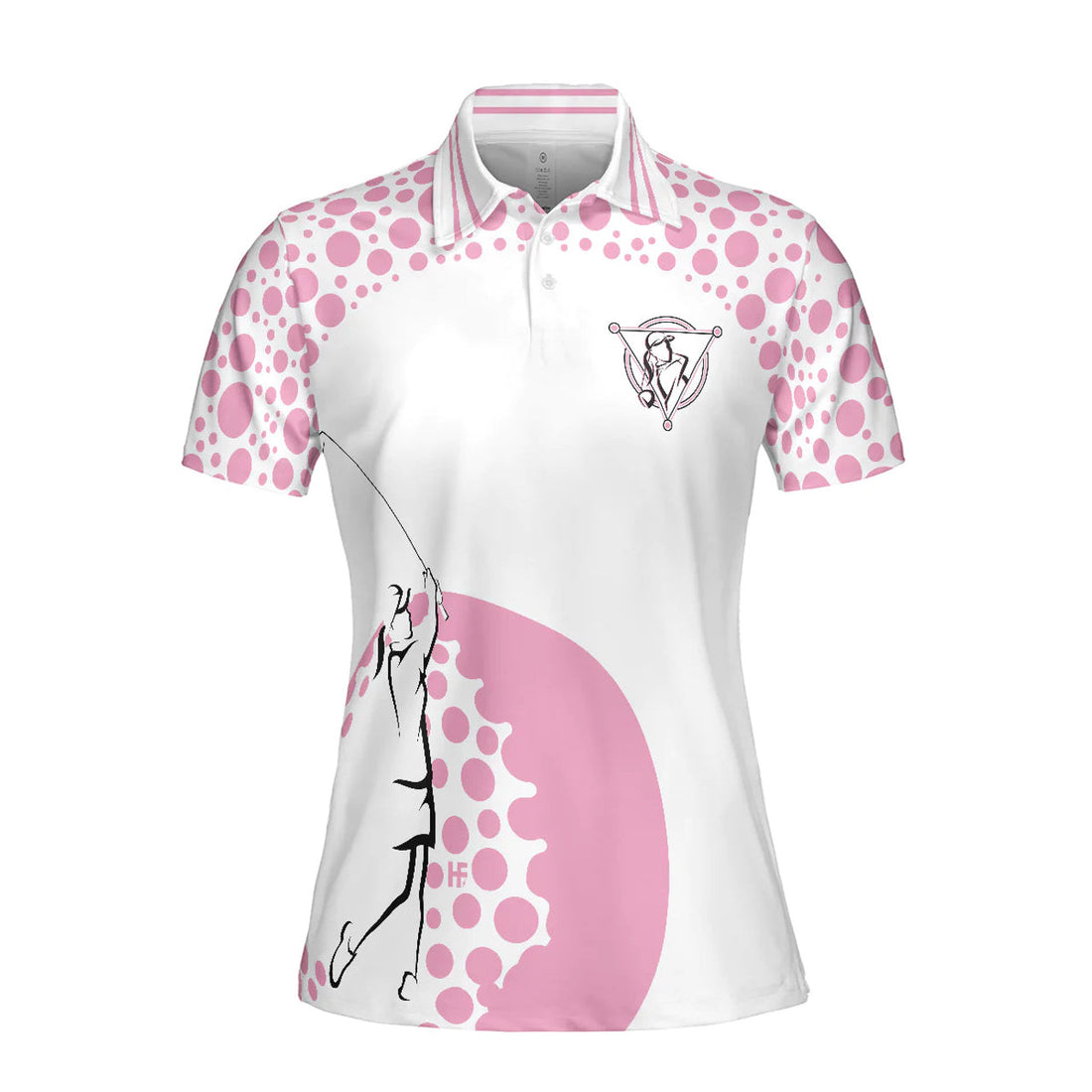 Real Grandmas Play Golf Short Sleeve Women Polo Shirt, White And Pink Golf Shirt For Ladies, Funny Female Golf Gift - Gift For Golfer