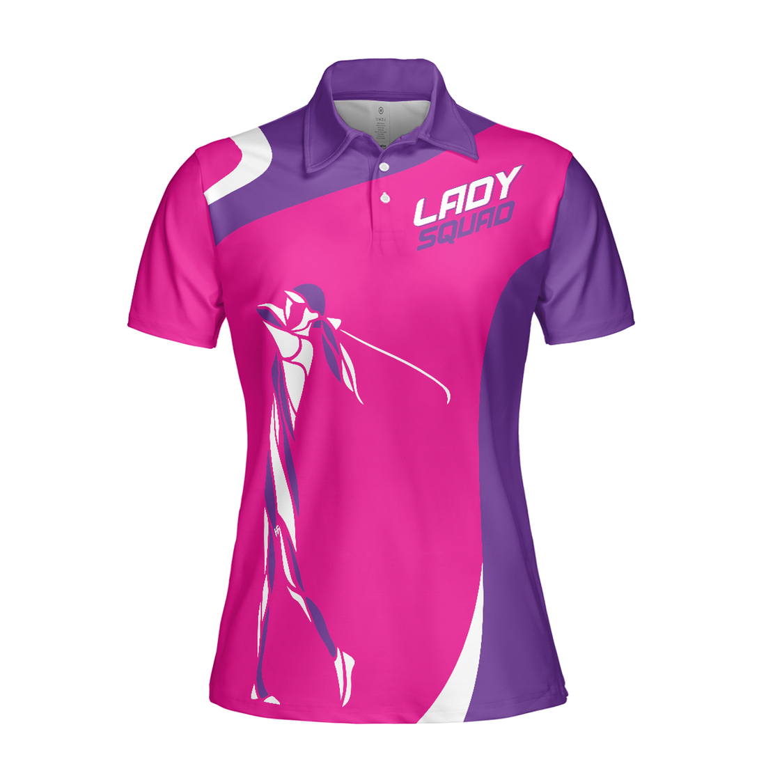 Girl Squad Golf Girl Short Sleeve Women Polo Shirt, Purple And Pink Golf Shirt For Ladies, Unique Female Golf Gift, Gift For Golfers