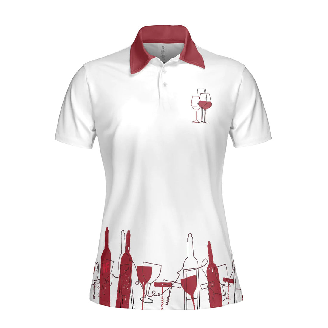 Wine Golf Women Polo Shirt, I'm A Simple Woman Short Sleeve Shirt For Ladies, Golf Gift For Wine Lovers