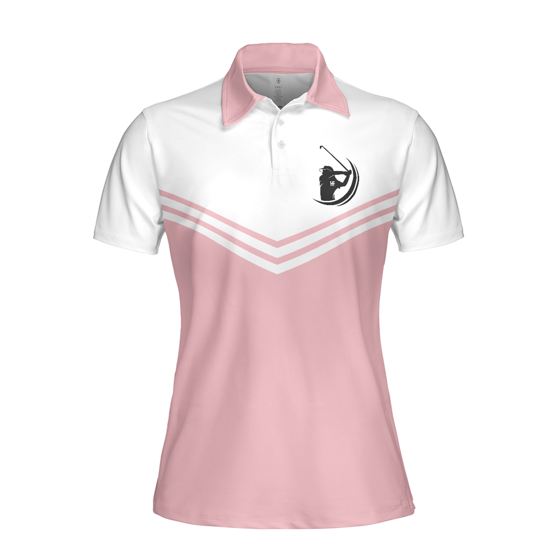 White And Light Pink Golf Short Sleeve Women Polo Shirt, Golfing Forever Housework Whenever Golf Shirt For Ladies, Best Gift For Golfers