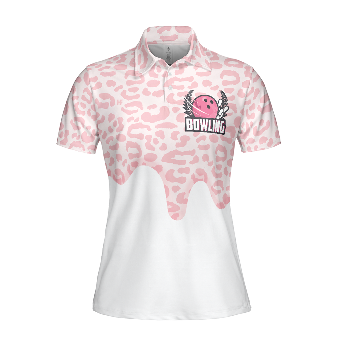 Women Bowling Polo Shirt, I Bowl Like A Girl Try To Keep Up Short Sleeve Woman Polo Shirt, White & Pink Women Bowling Shirt