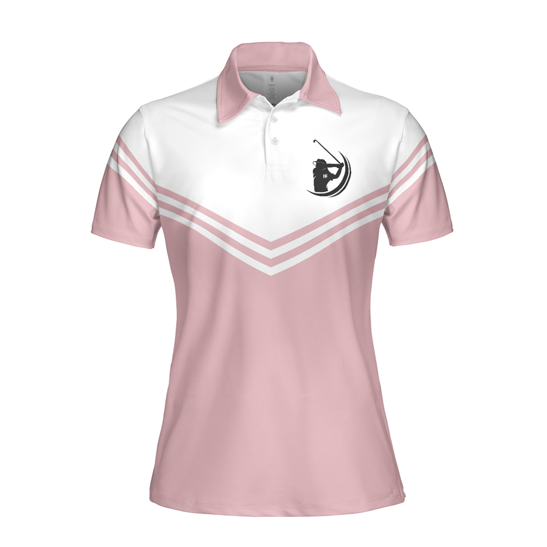 Tee Time Golf Short Sleeve Women Polo Shirt, White And Pink Golf Shirt For Ladies - Perfect Gift For Women, Ladies