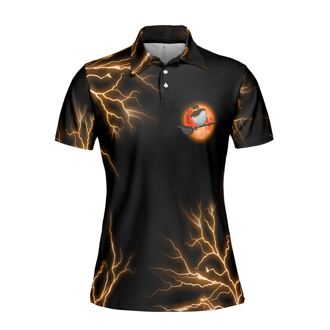 Scary Witch Shirt Golf Short Sleeve Women Polo Shirt, My Broom Broke So Now I Am Playing Golf Shirt For Ladies, Halloween Gift Idea For Female Golfers