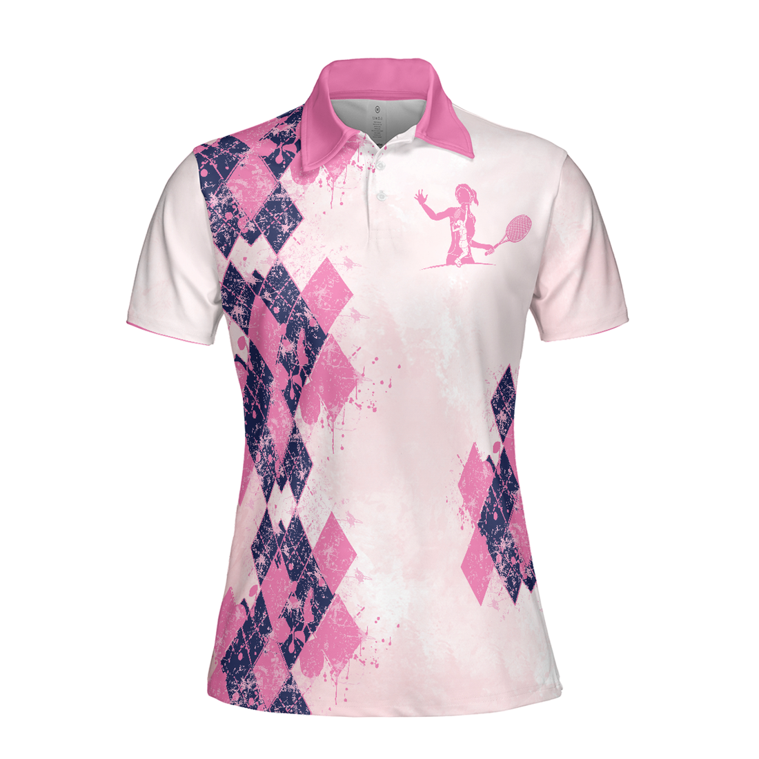 Tennis Women Polo Shirt, Sometimes It Takes Balls To Be A Women Polo Shirt, Pink Argyle Pattern Tennis Shirt - Perfect Gift For Women, Ladies