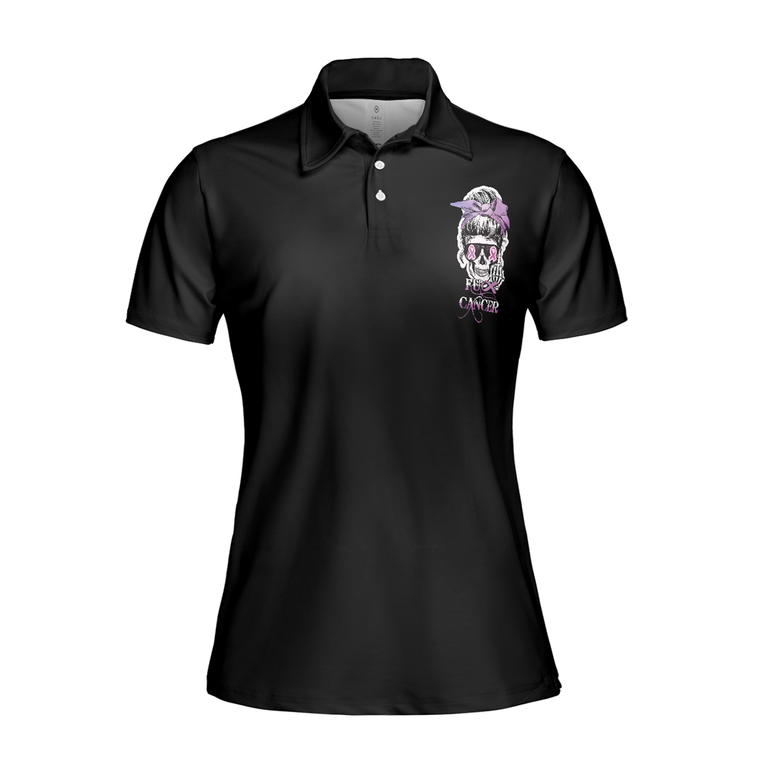 You Mess With The Wrong One, Fck Cancer Short Sleeve Women Polo Shirt - Perfect Gift For Women