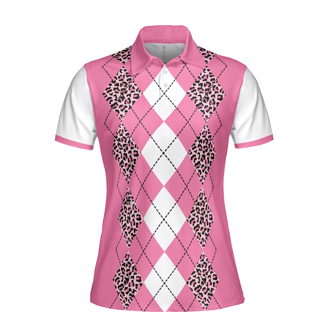 White And Pink Argyle Pattern Golf Women Polo Shirt, Are You Staring At My Putt Again Golf Short Sleeve Shirt For Ladies, Gift For Golfers