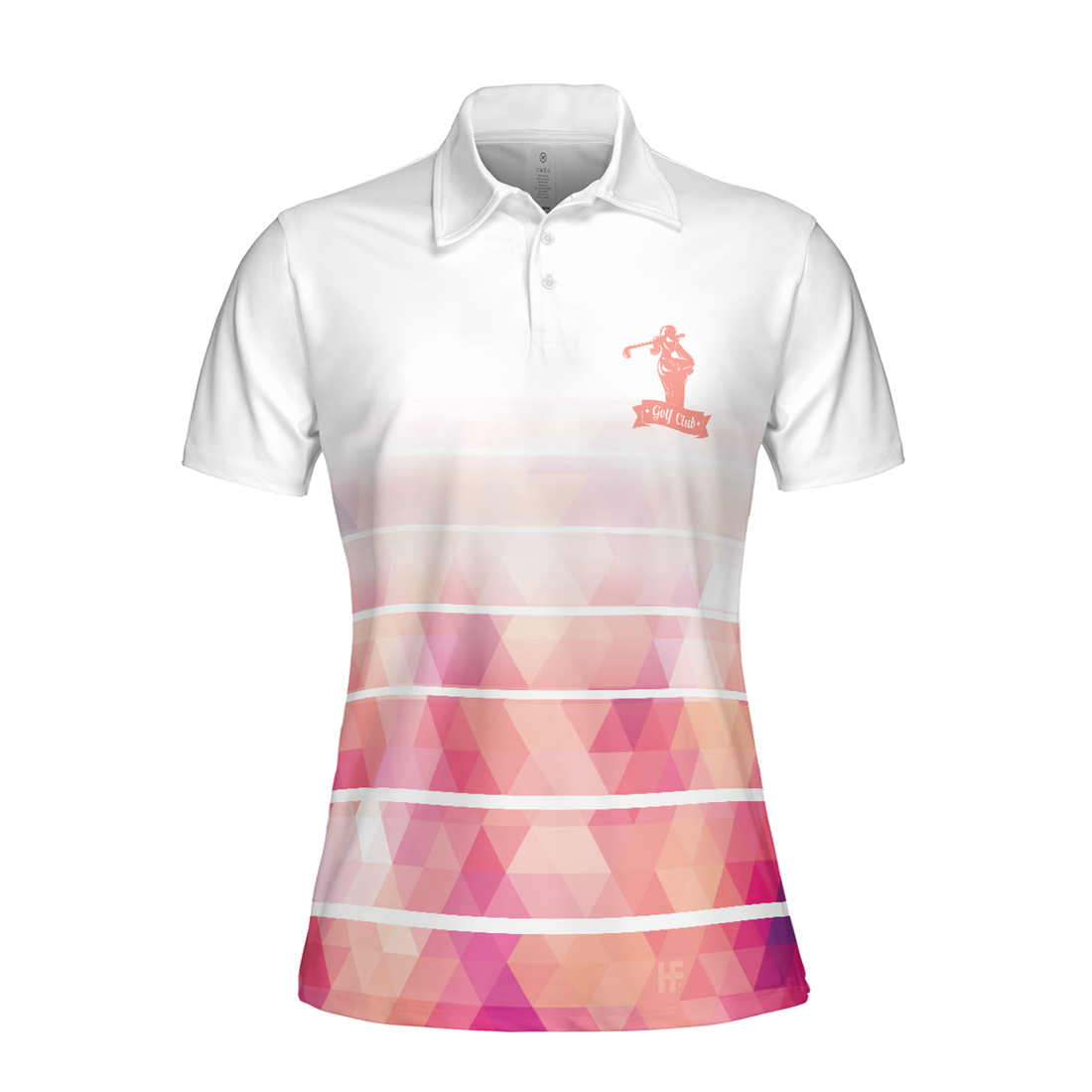 Girl Swinging Golf Club Short Sleeve Women Polo Shirt, Color Golf Shirt For Ladies, Unique Female Golf Gift, Gift For Golfers