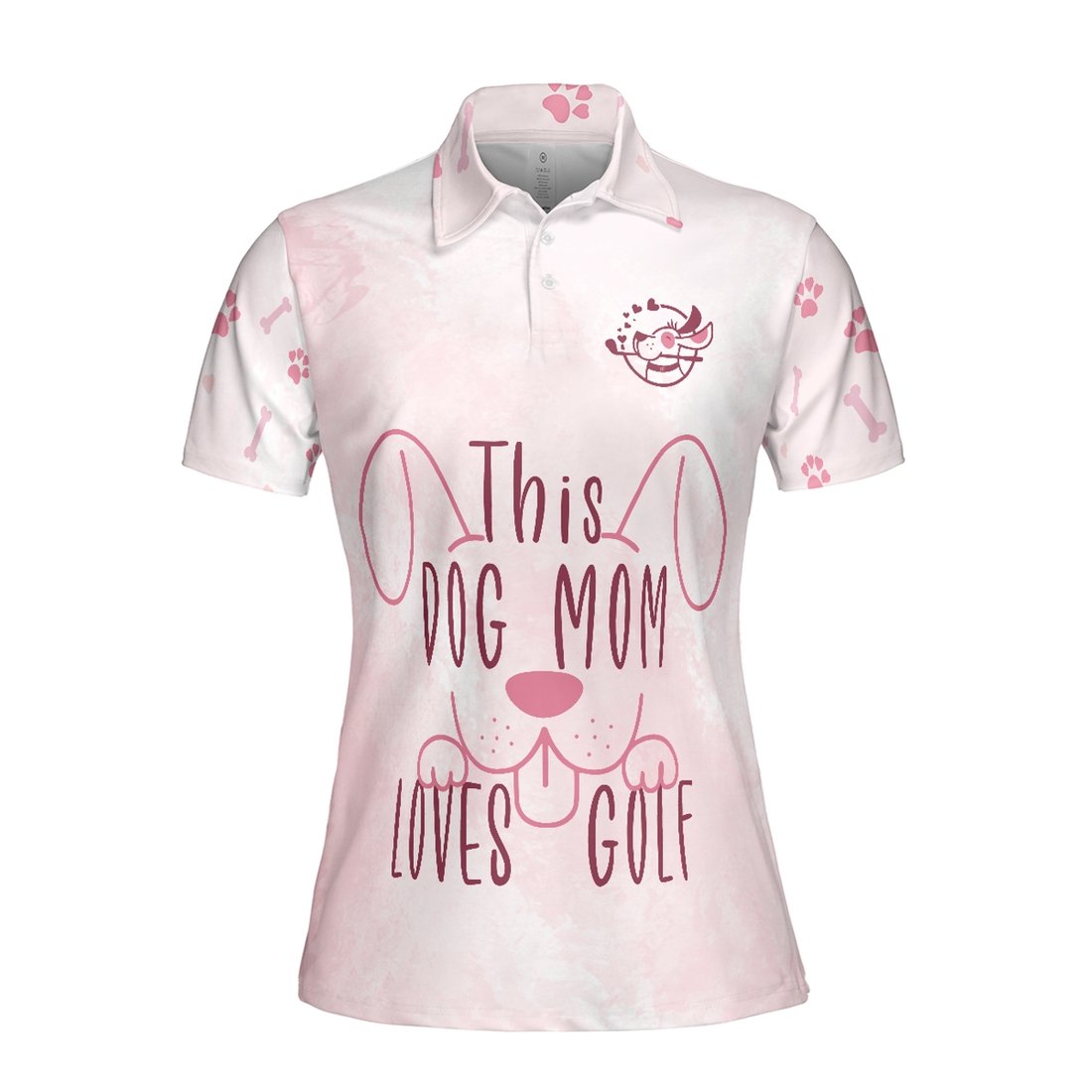This Dog Mom Loves Golf Short Sleeve Women Polo Shirt, Pink Golf Shirt For Ladies, Golf Gift For Dog Lovers - Perfect Gift For Women