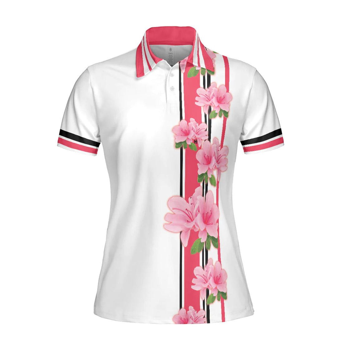 Peach Blossom Women Polo Shirt, Life Is A Game But Golf Is Serious Golf Short Sleeve Shirt For Female, Floral Shirt With Sayings For Women