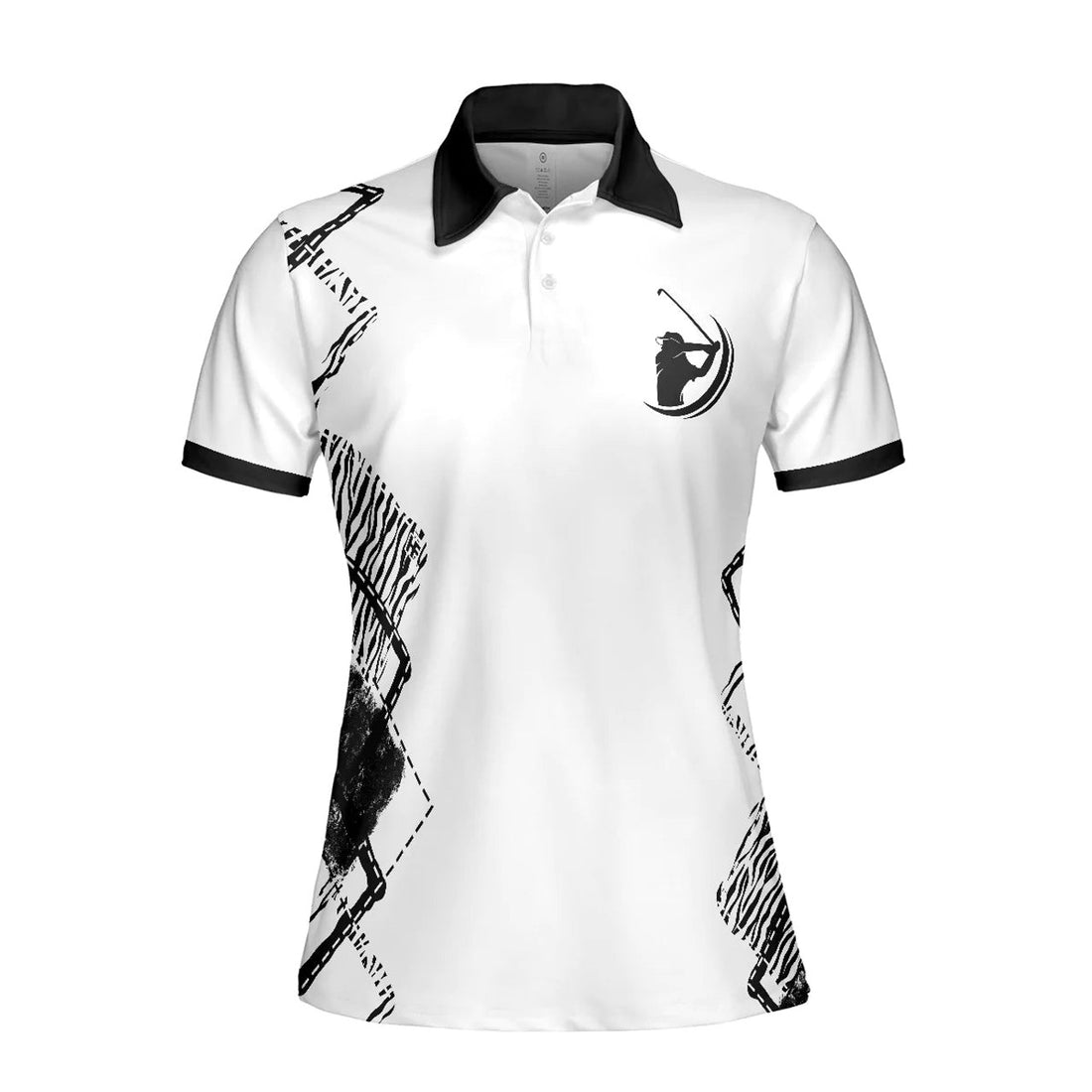 White And Black Argyle Pattern Golf Women Polo Shirt, I Play Golf Because I Like It Not Because I'm Good At It Golf Short Sleeve Polo Shirt For Women, Gift For Golfer