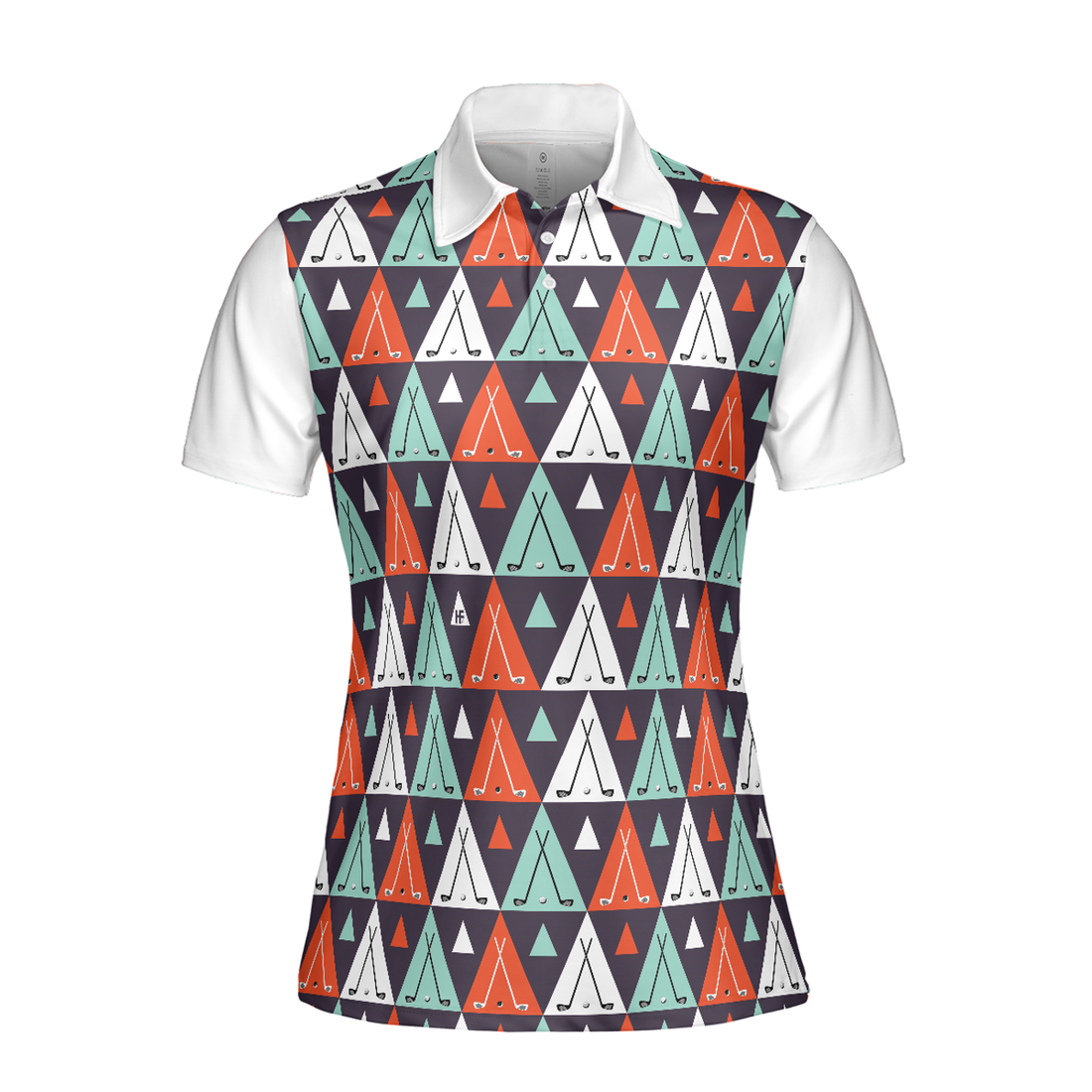 Golf Life In Ethnic Style Short Sleeve Women Polo Shirt, Argyle Pattern Shirt For Ladies, Best Golf Shirt For Female
