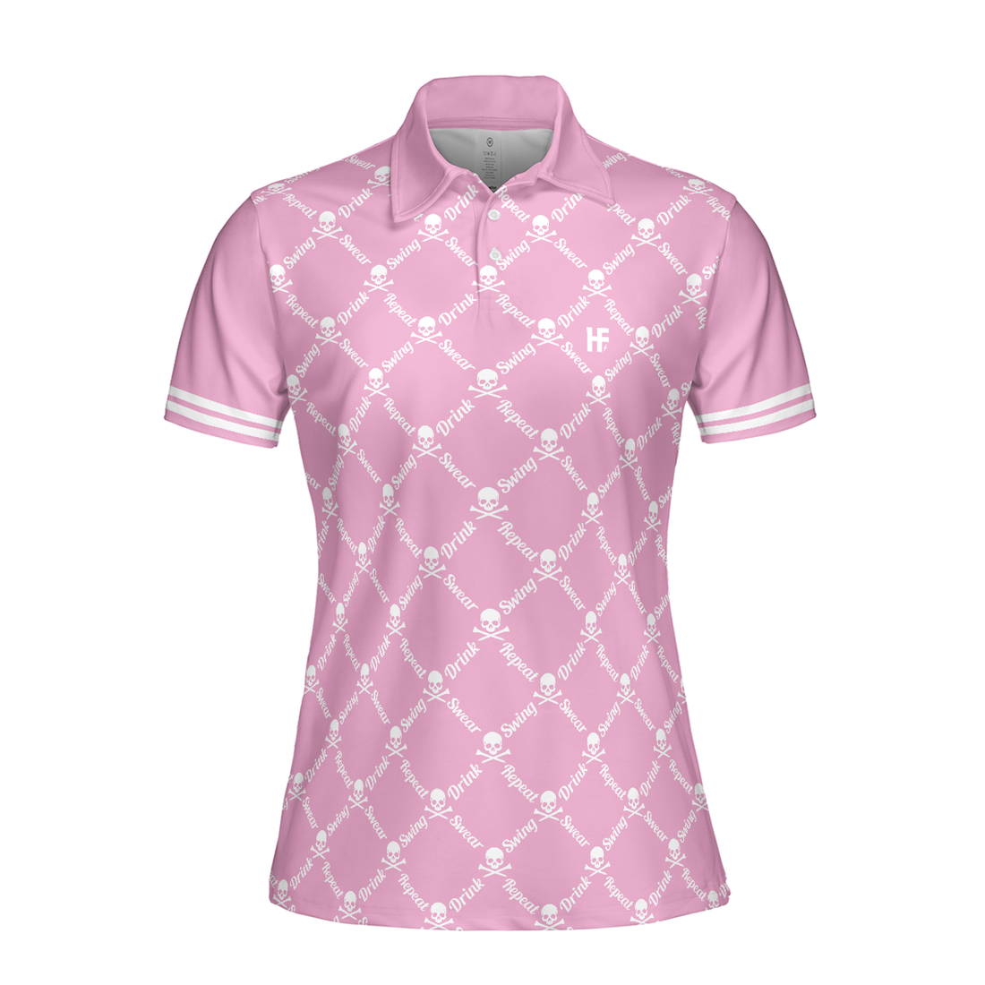 Pink Golf Women Polo Shirt, Swing Swear Drink Repeat Pink Golf Polo Shirt, Pink Golfing Shirt For Female Players - Perfect Gift For Women, Ladies