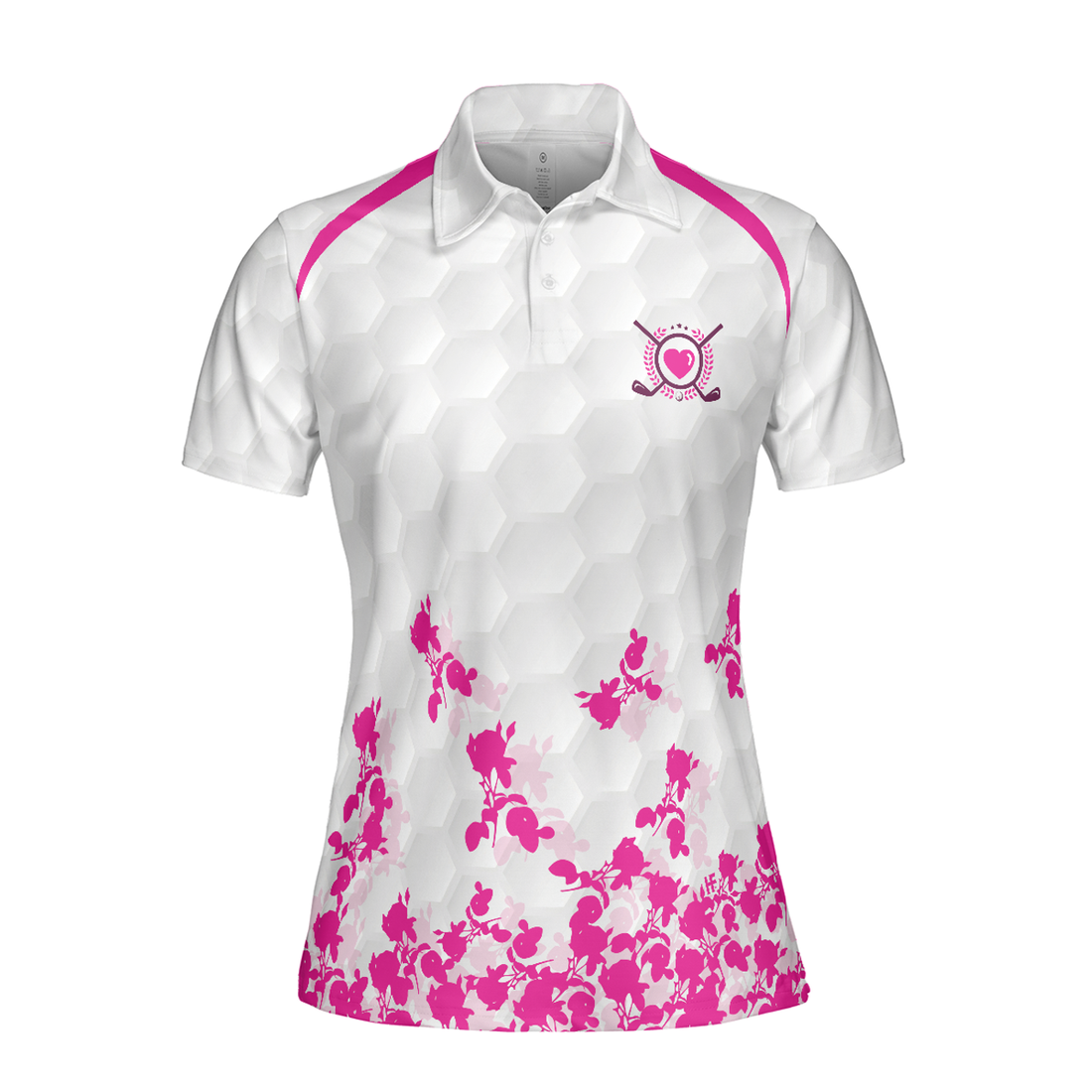 Pink Rose Women Polo Shirt, And Yet You Are Staring At My Golf Putt Again Golf Short Sleeve Polo Shirt, Best Golf Shirt For Female, Gift For Golfers