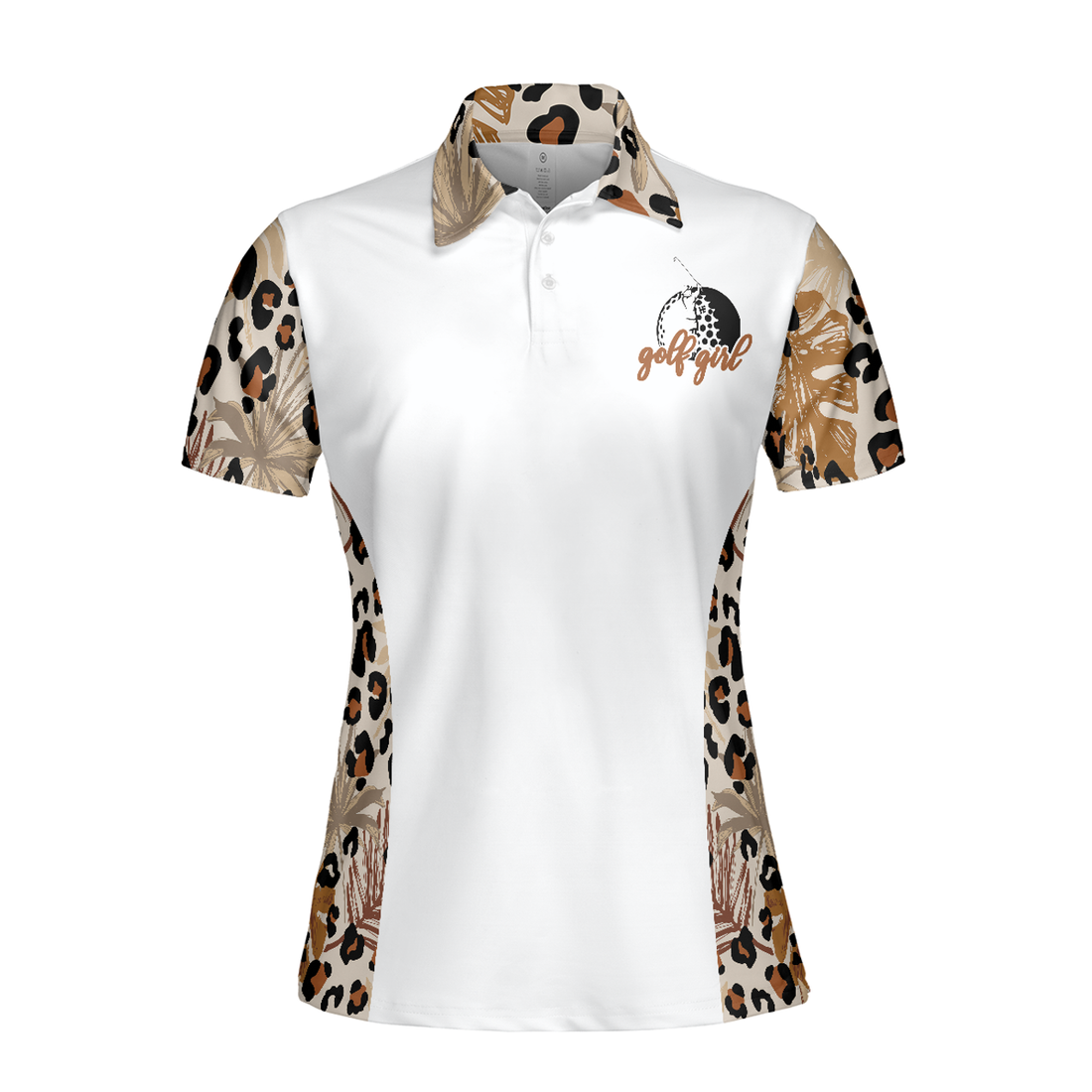 I Golf Like A Girl Try To Keep Up Leopard Pattern Short Sleeve Women Polo Shirt, Golf Shirt For Ladies, Unique Female Golf Gift
