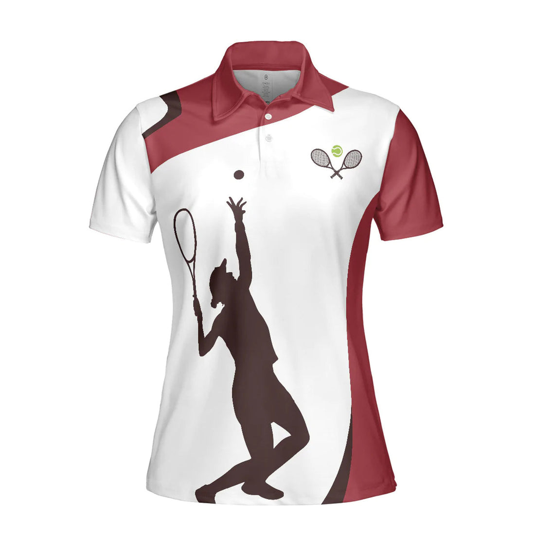Living That Tennis Mom Life Short Sleeve Women Polo Shirt, White And Red Tennis Shirt For Ladies