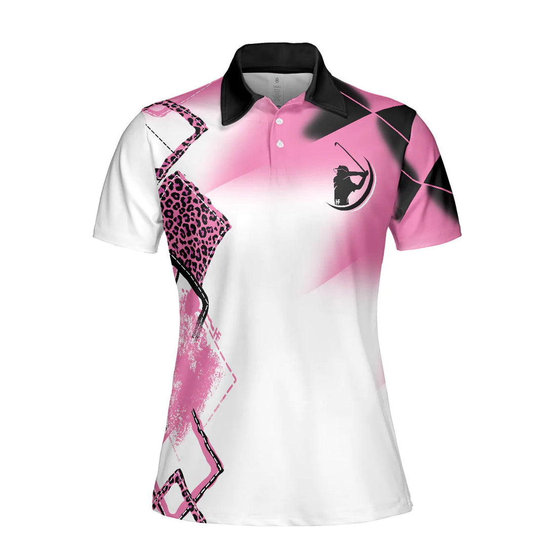 Pink Leopard Argyle Pattern Women Polo Shirt, I'm A Golf Girl Just Like A Normal Girl Except Much Cooler Golf Short Sleeve Shirt, Gift For Golfers