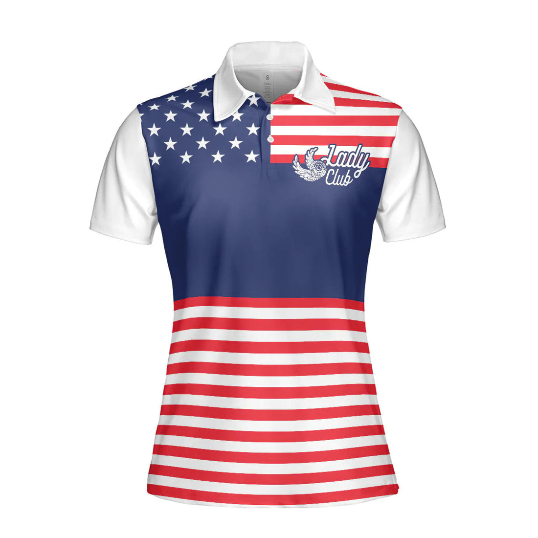 America Flag Golf Clubs Women Polo Shirt, Lady Squad Golf Short Sleeve Shirt For Ladies, Gift For Female Golfers