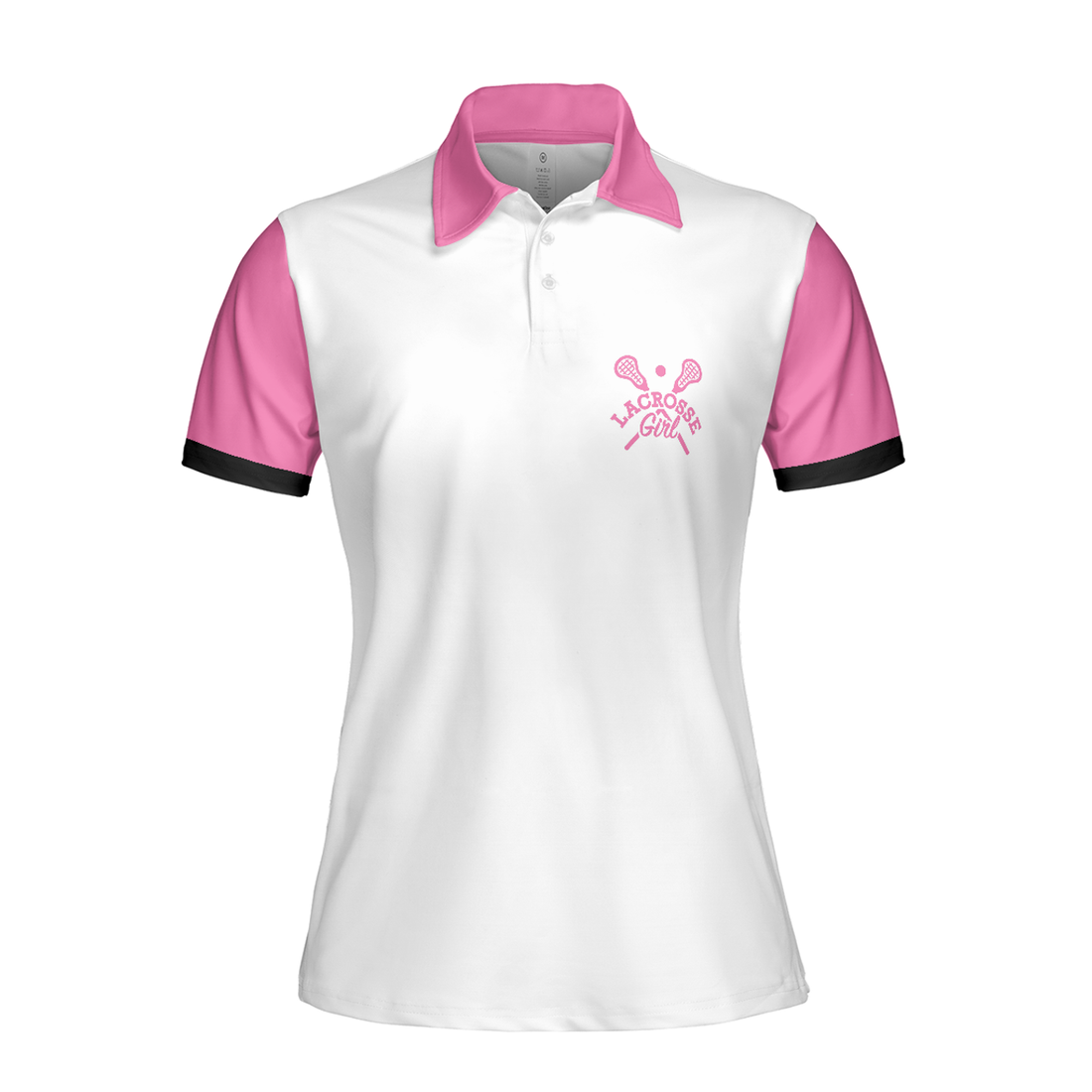 Yes I Play Like A Girl Need A Lesson Lacrosse Short Sleeve Women Polo Shirt, White And Pink Lacrosse Shirt For Ladies - Perfect Gift For Women