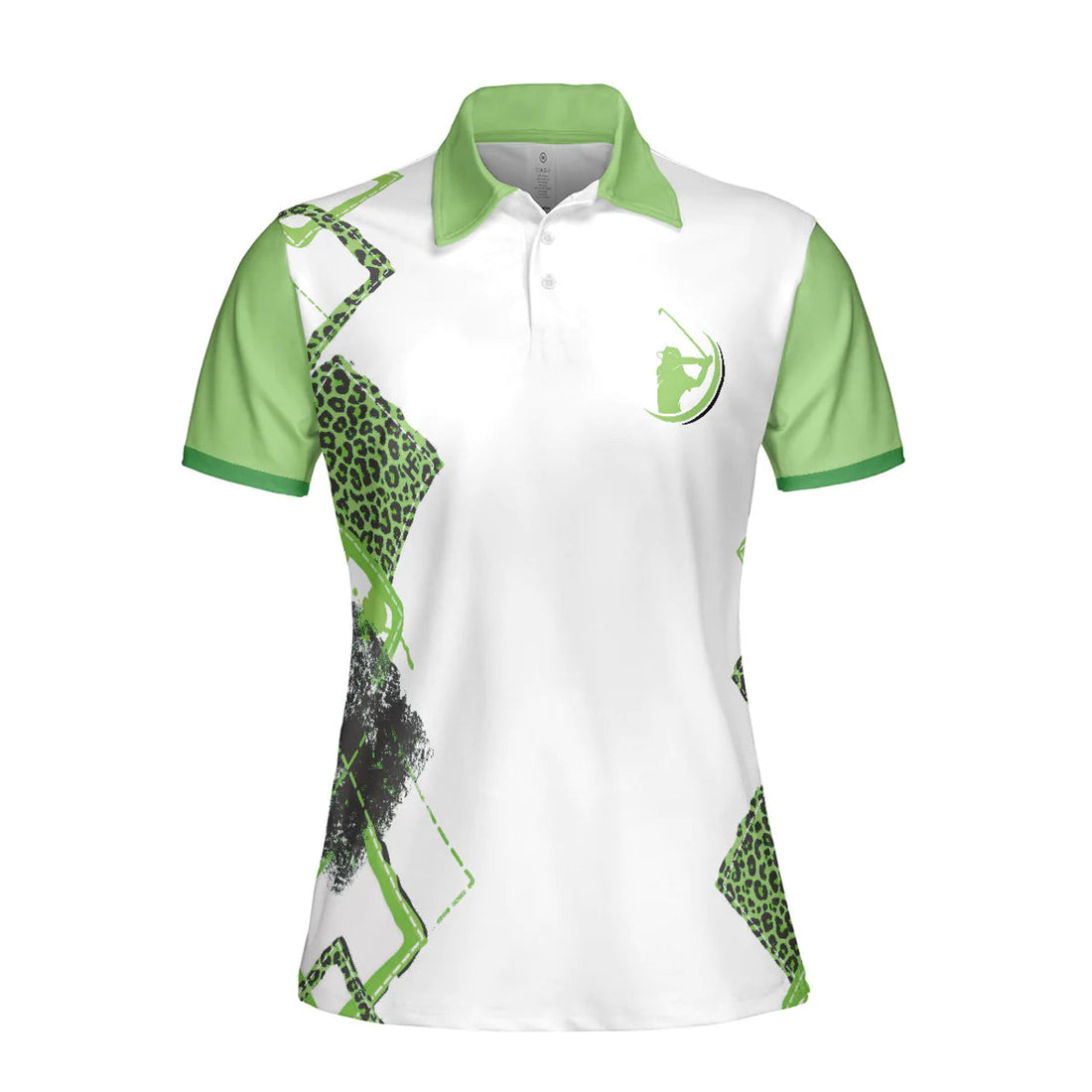 Leopard Green Argyle Pattern Women Polo Shirt, I'm Not Swearing I'm Using My Golf Word Polo Shirt, Best Golf Shirt For Ladies, Gift For Golfers