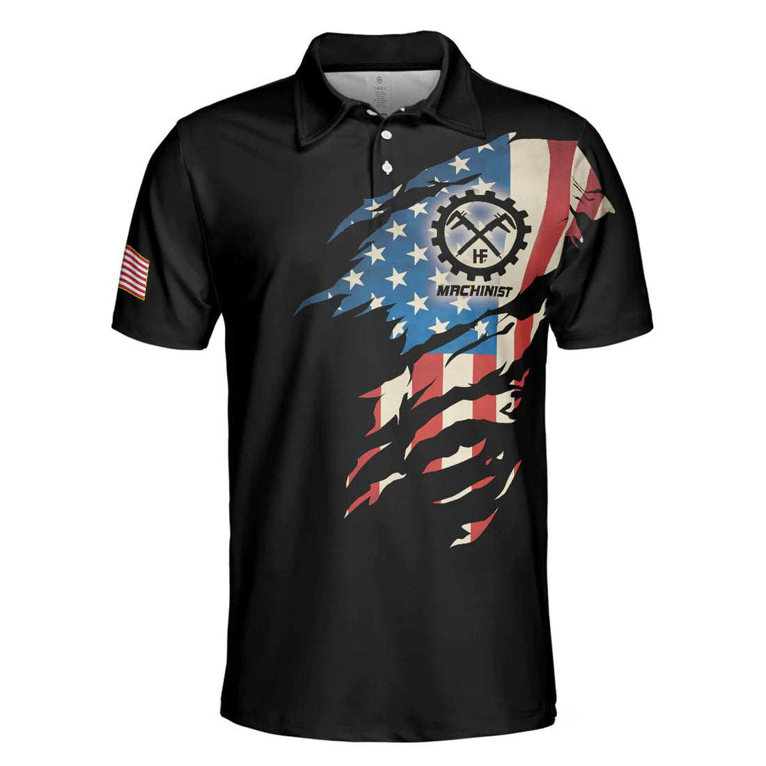 Men Polo Shirt - Machinist My Craft Allows Me To Build Anything Polo Shirt - Skull American Flag Machinist Shirt For Men